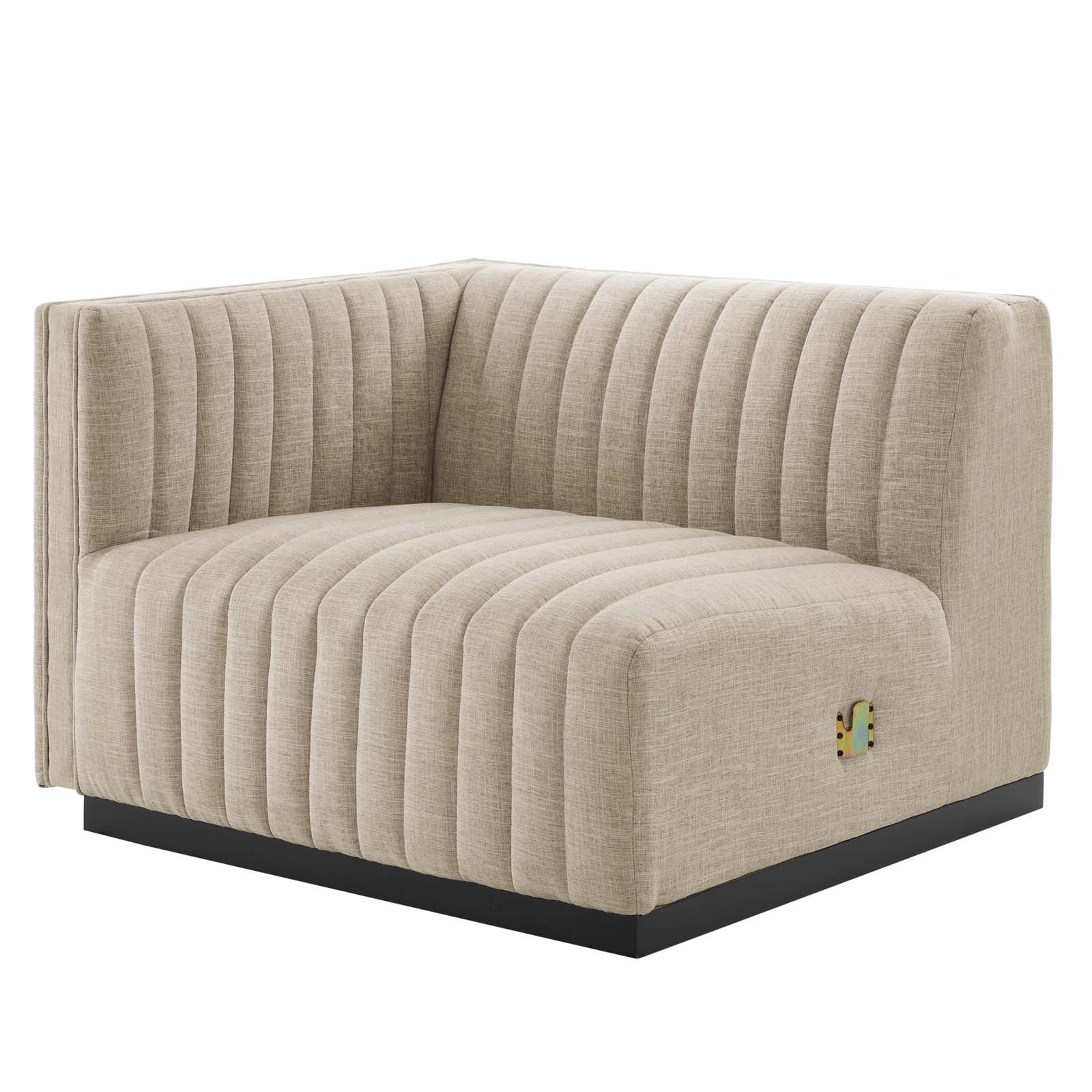 Conjure 6-Piece Channel Tufted Upholstered Fabric Sectional Sofa by Modway