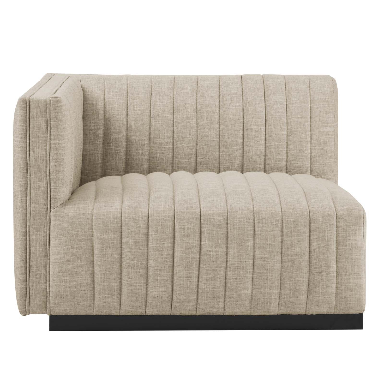 Conjure 6-Piece Channel Tufted Upholstered Fabric U-Shaped Sectional by Modway