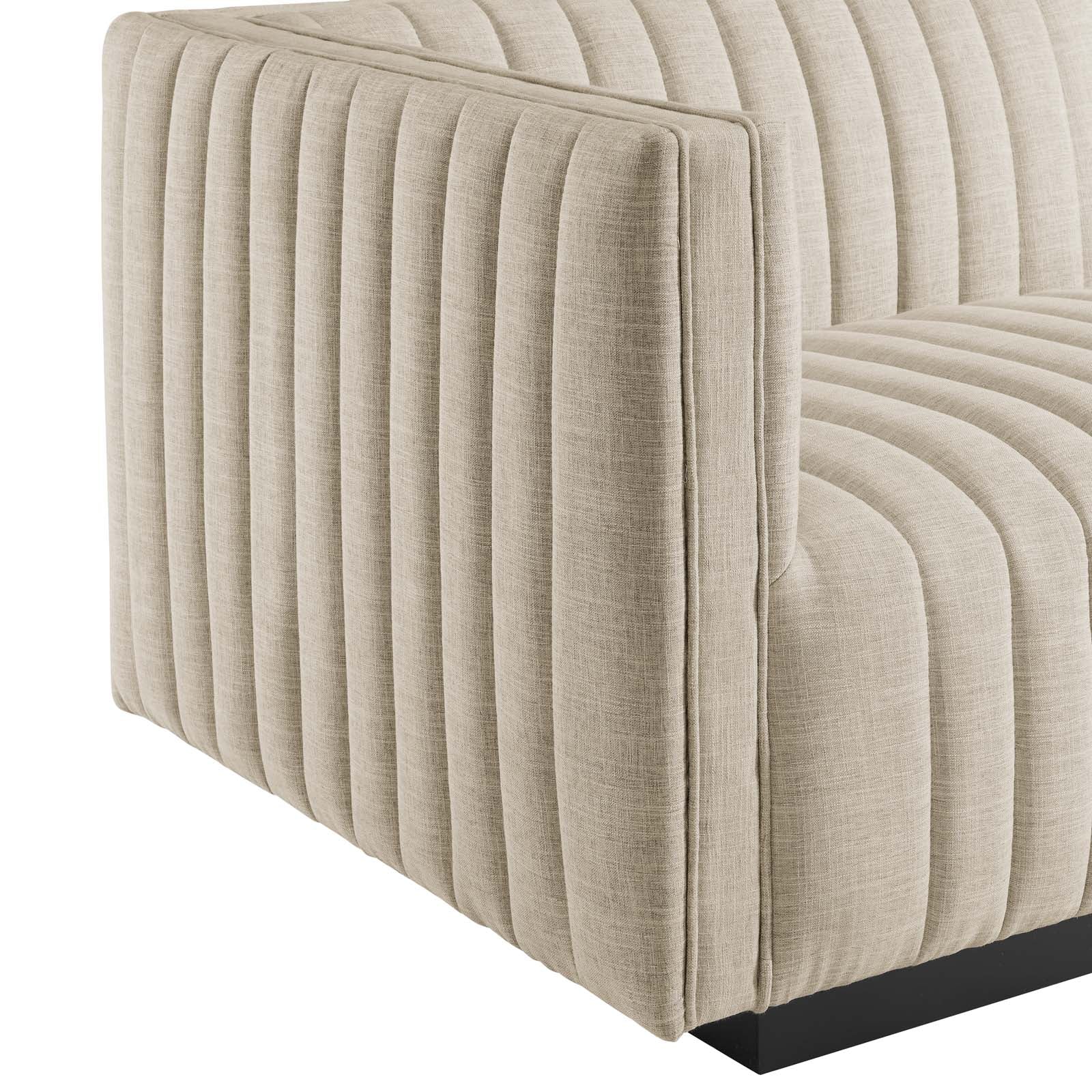 Conjure 6-Piece Channel Tufted Upholstered Fabric U-Shaped Sectional by Modway