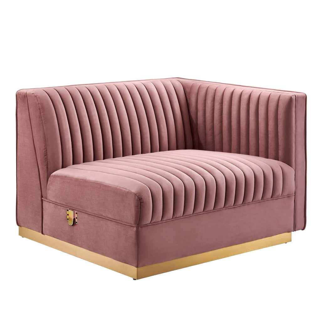 Sanguine 5-Piece Channel Tufted Performance Velvet Modular Sectional Sofa by Modway