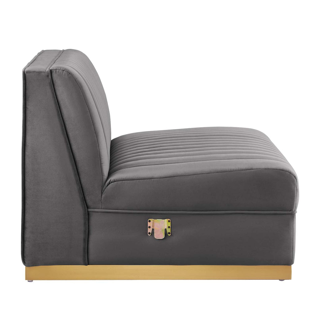 Sanguine 5-Piece Channel Tufted Performance Velvet Modular Sectional Sofa by Modway