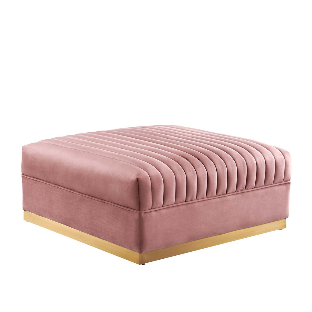 Sanguine 5-Piece Channel Tufted Performance Velvet Left-Facing Modular Sectional Sofa by Modway