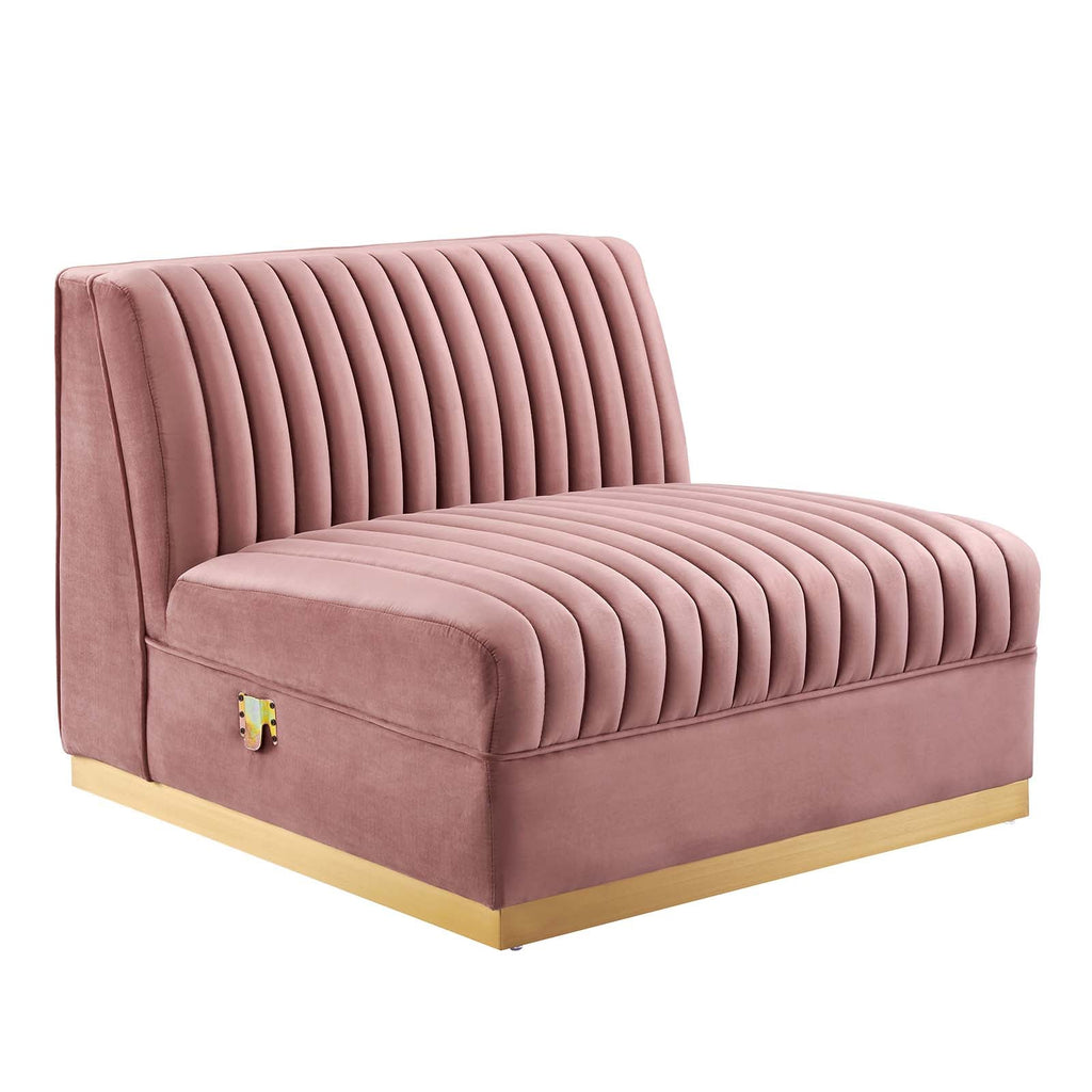 Sanguine 6-Piece Channel Tufted Performance Velvet Modular Sectional Sofa by Modway