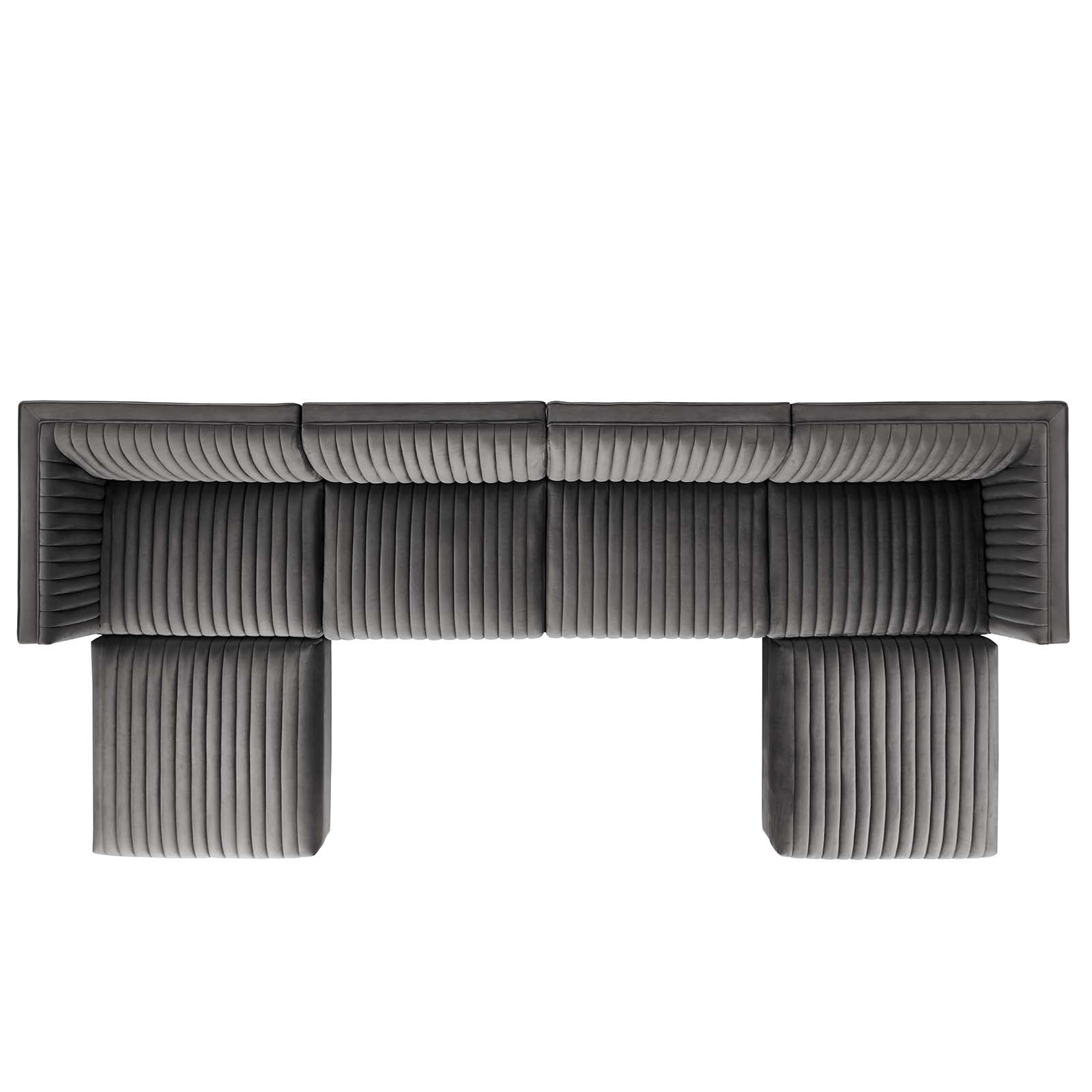 Sanguine 6-Piece Channel Tufted Performance Velvet Modular Sectional Sofa by Modway