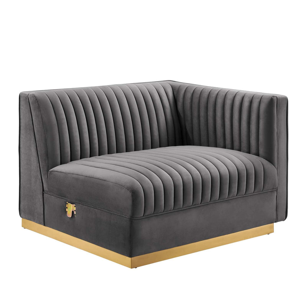 Sanguine 6-Piece Channel Tufted Performance Velvet Modular Sectional Sofa by Modway