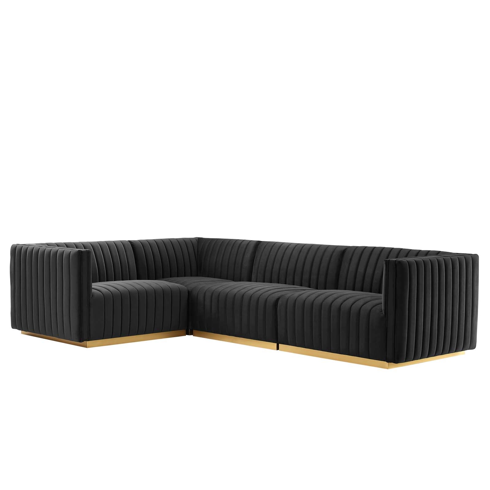 Conjure Channel Tufted 4-Piece Sectional