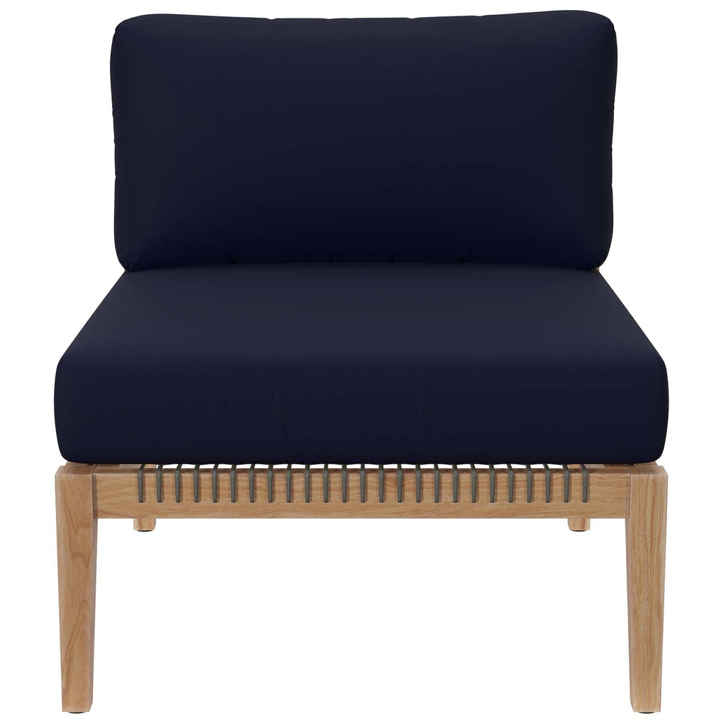 Clearwater Outdoor Patio Teak Wood Armless Chair by Modway