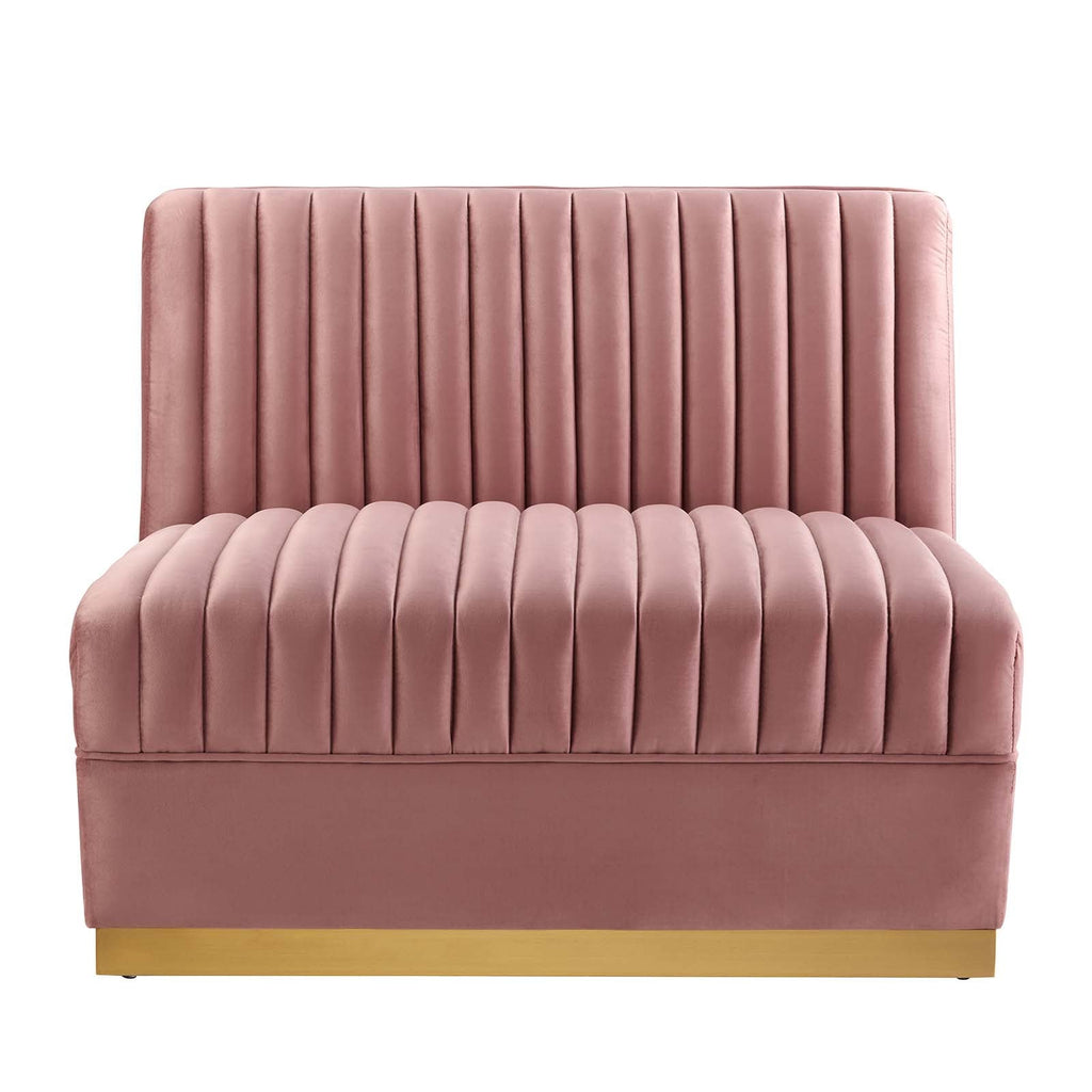 Sanguine Channel Tufted Performance Velvet Modular Sectional Sofa Armless Chair by Modway