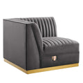 Sanguine Channel Tufted Performance Velvet Modular Sectional Sofa Left Corner Chair by Modway