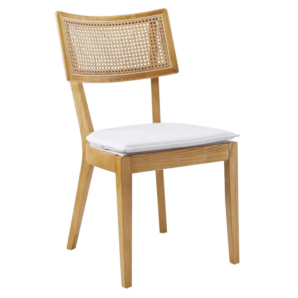 Caledonia Fabric Upholstered Wood Dining Chair Set of 2 by Modway