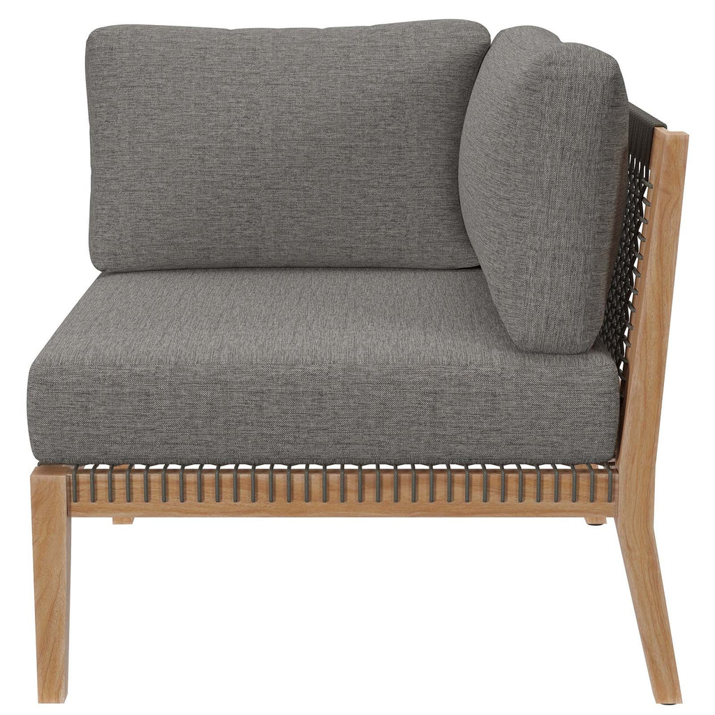 Clearwater 5-Piece Outdoor Patio Teak Wood Sectional Sofa by Modway