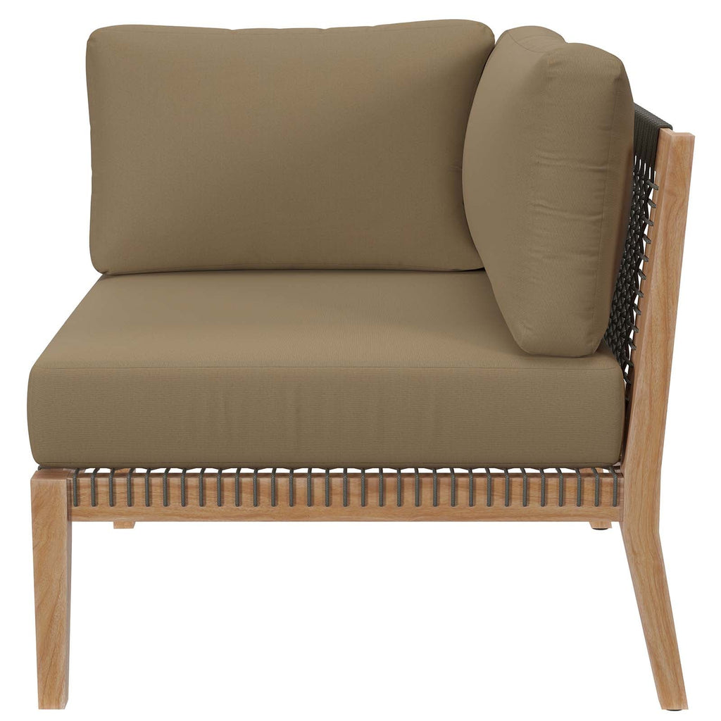 Clearwater 5-Piece Outdoor Patio Teak Wood Sectional Sofa by Modway