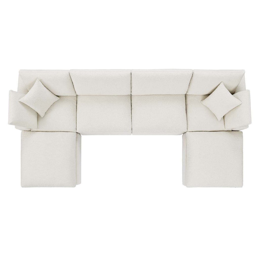 Commix 6-Piece Down Filled Overstuffed Boucle Sectional Sofa by Modway