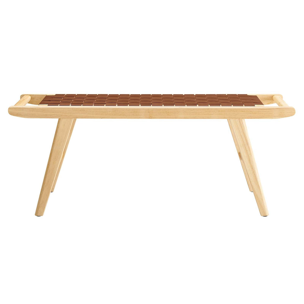 Saoirse 47" Faux Leather Wood Bench by Modway