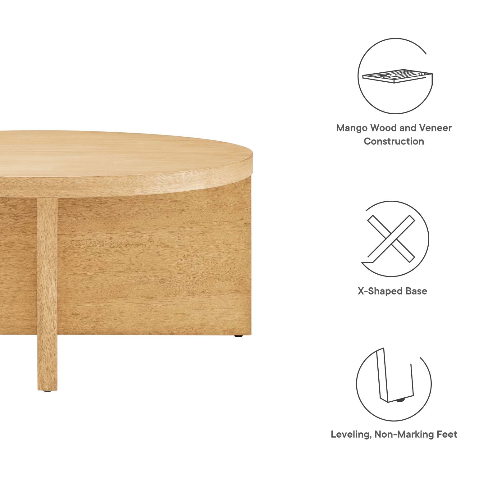Silas Round Wood Coffee Table by Modway