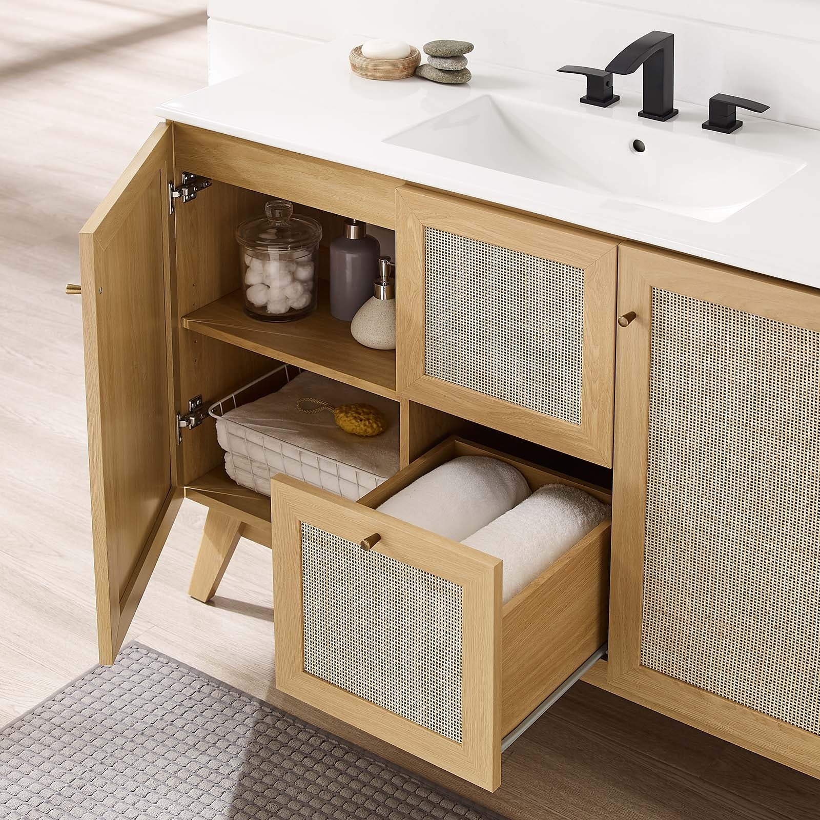 Soma 48" Single or Double Sink Compatible Bathroom Vanity Cabinet (Sink Basin Not Included) by Modway