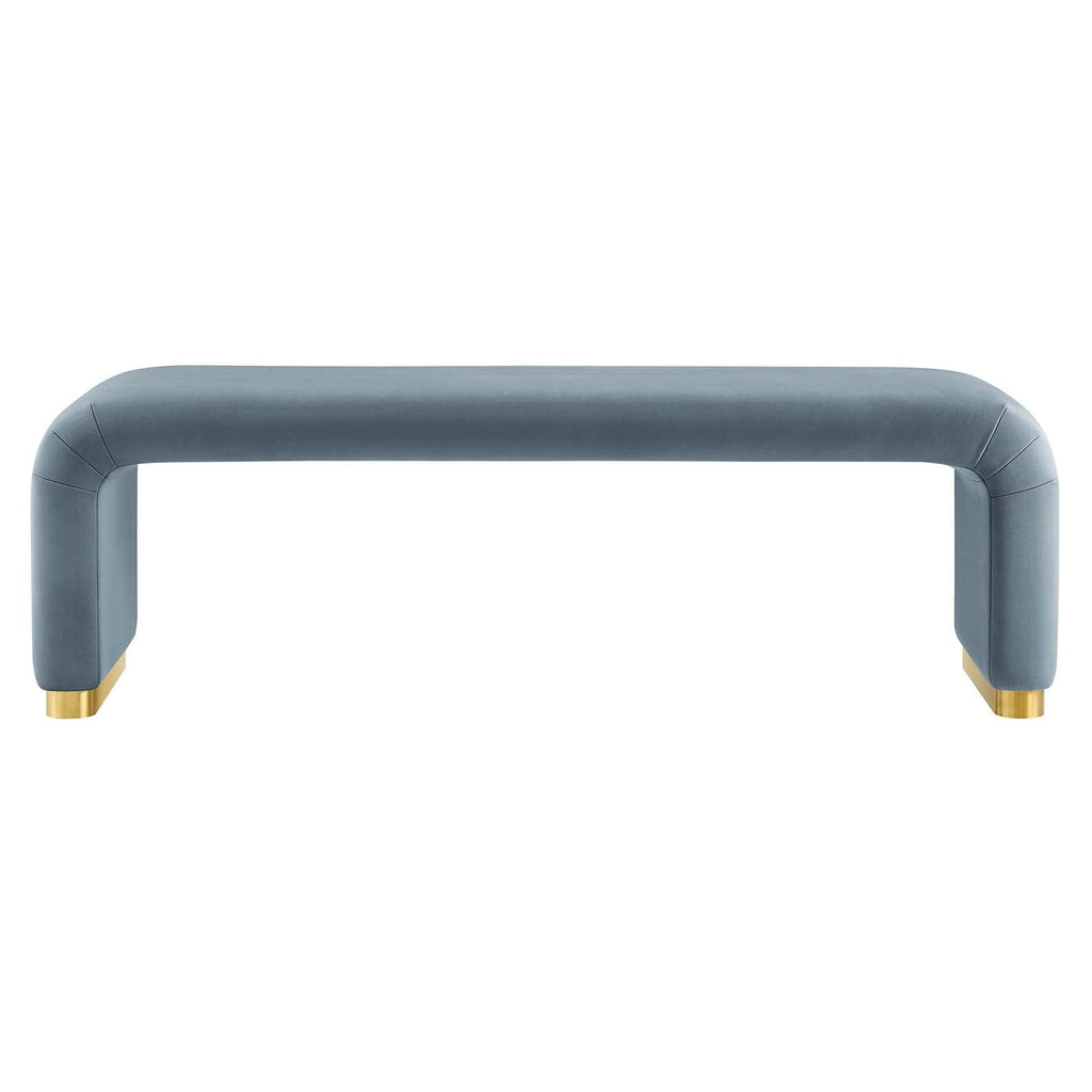 Koda Performance Velvet Waterfall Long Bench by Modway