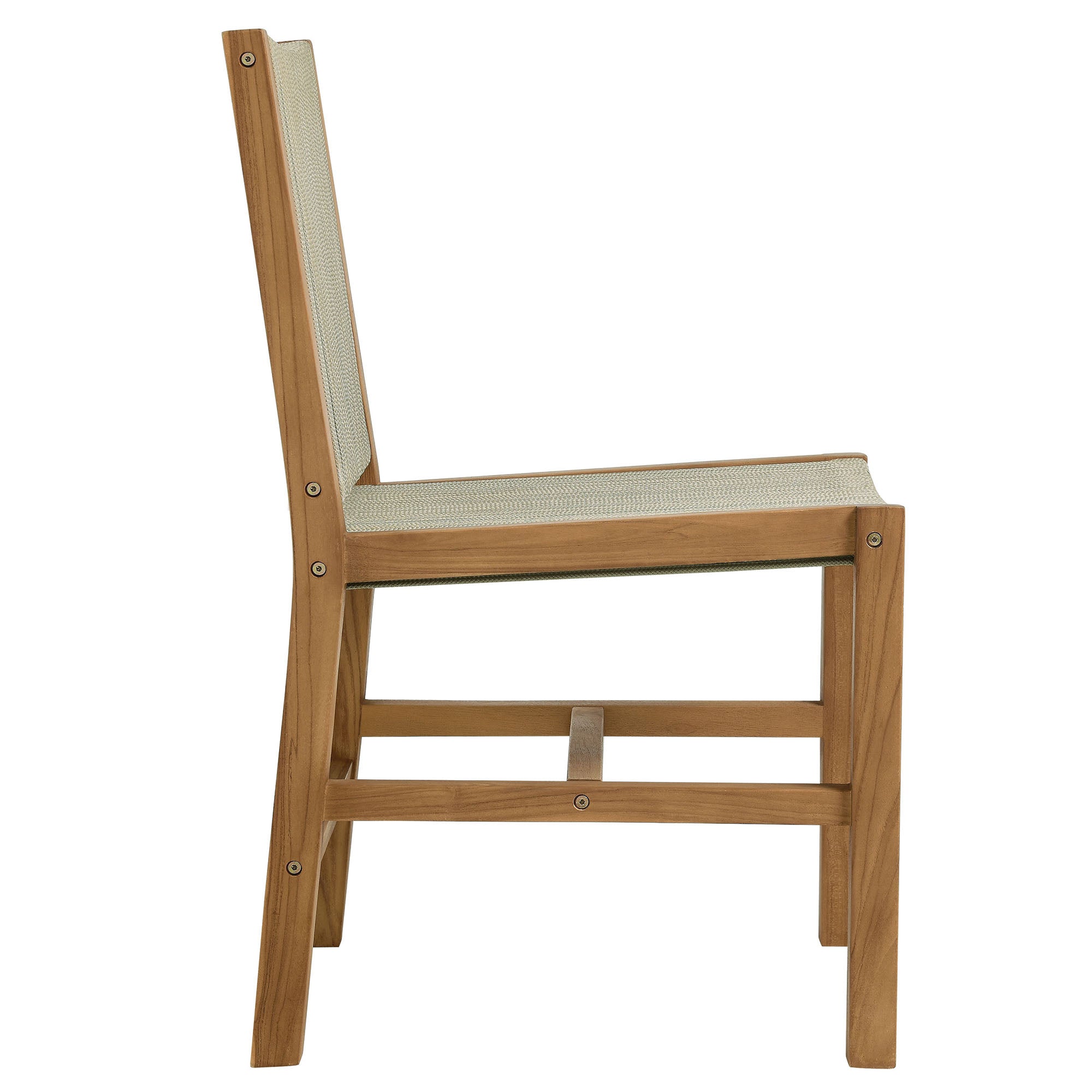 Vienna Outdoor Patio Teak and Rope Armless Dining Chairs Set of 2 by Modway