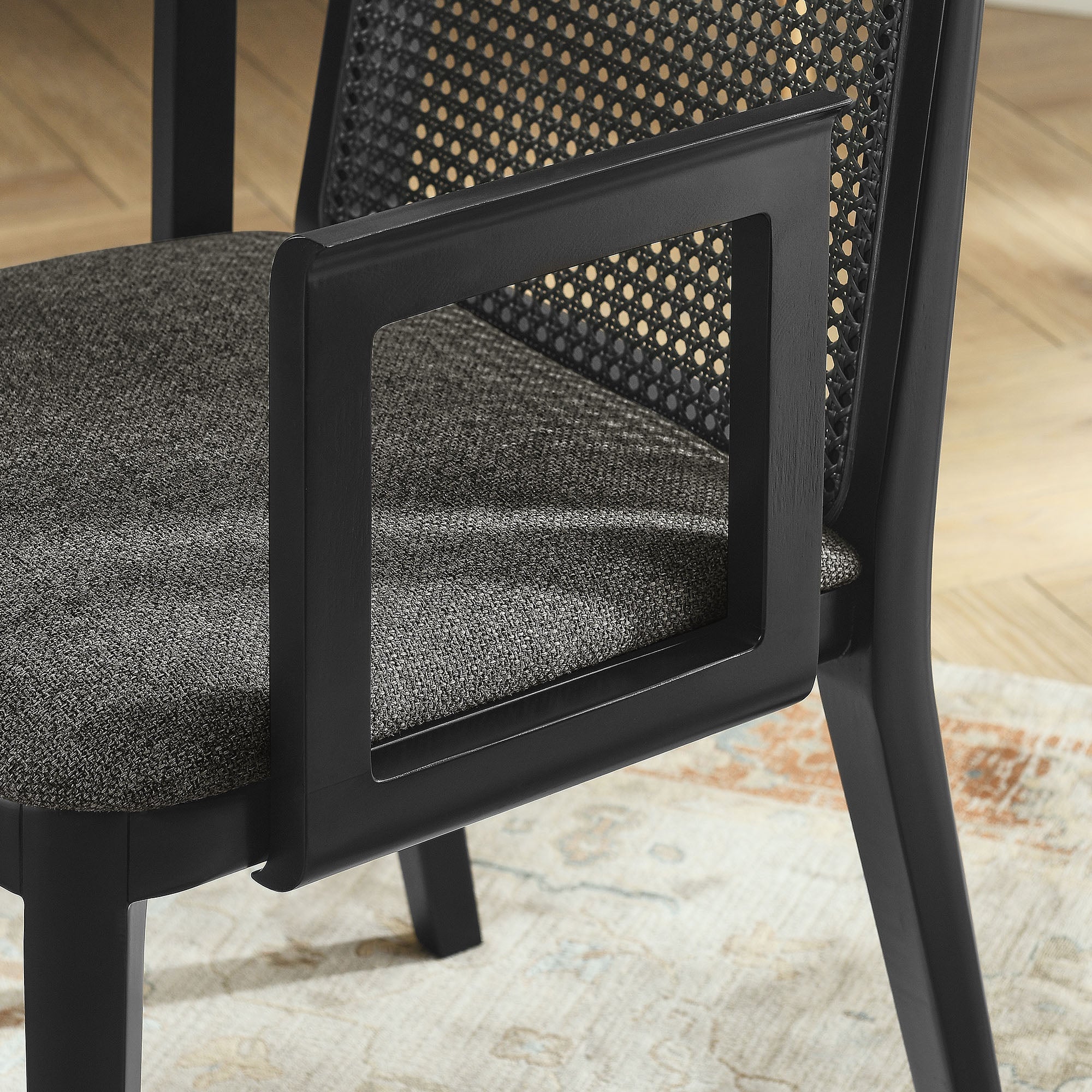 Monarch Wood and Rattan Dining Armchair by Modway