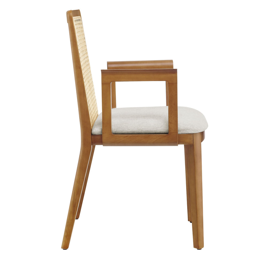 Monarch Wood and Rattan Dining Armchair by Modway