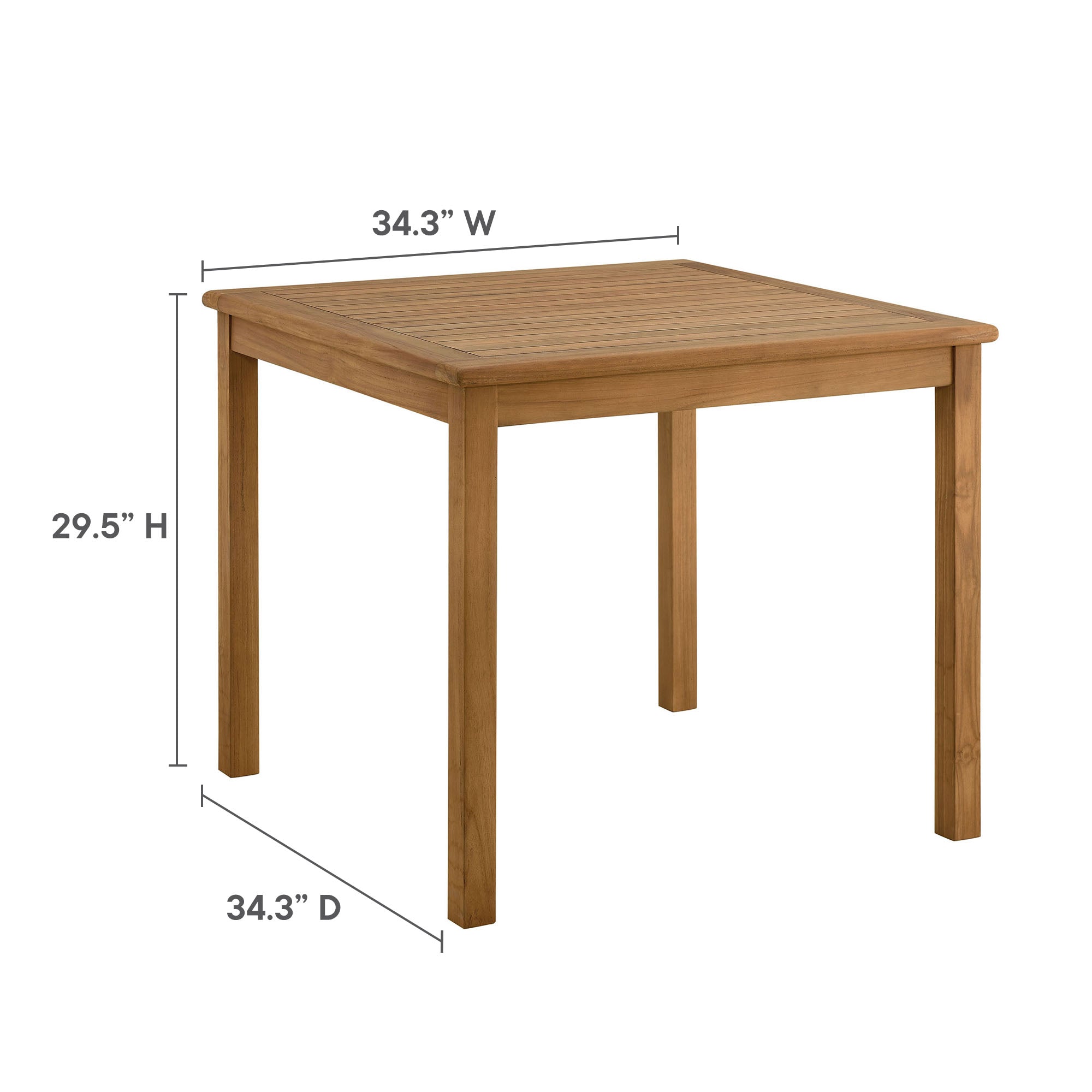 Vienna 5-Piece Outdoor Patio Teak Wood Dining Set with Folding Chairs by Modway