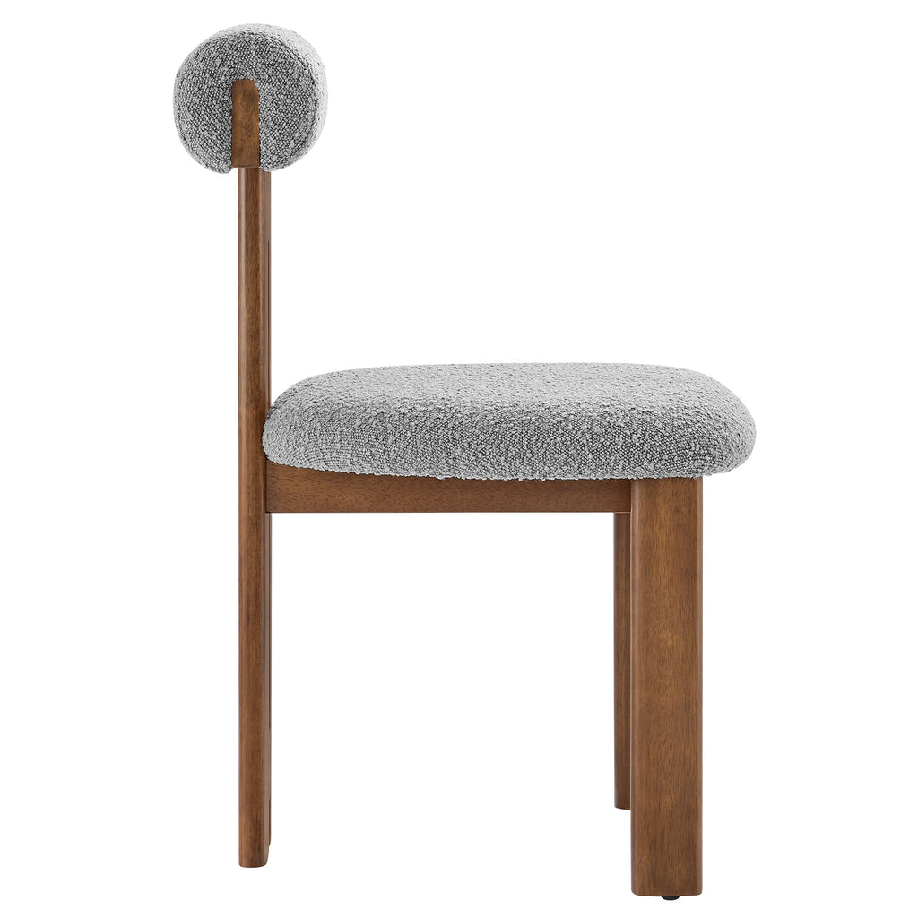 Torian Boucle Fabric Dining Chair Set of 2 by Modway