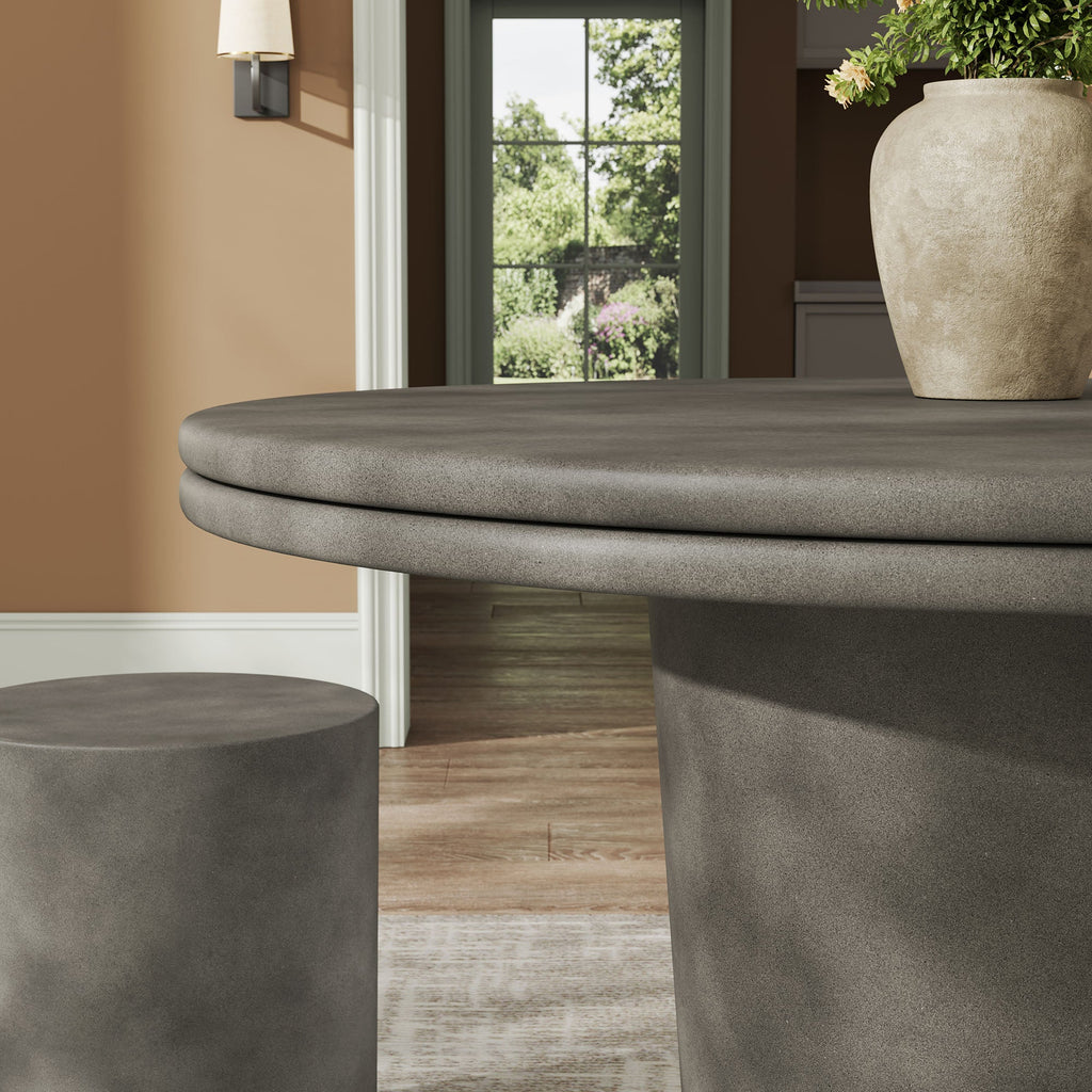 Brion 48" Indoor - Outdoor Patio Concrete Round Dining Table by Modway
