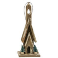 Primitive Town Snowy Church  (Pack of 4)