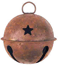 Rusty Jingle Bell w/Star Cutout 60mm (Pack of 4)
