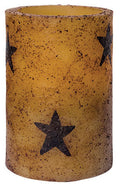 4" Burnt Ivory Star Timer Pillar  (Pack of 4)