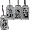 Galvanized Christmas Sayings Tag Ornament 4 Asstd. (Pack of 4)