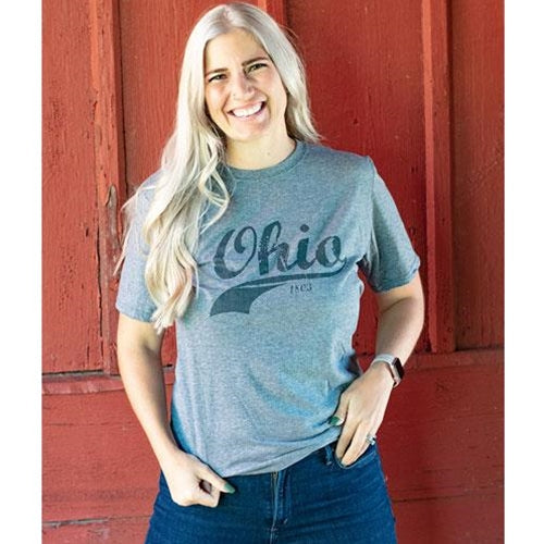 Ohio Swoosh T-Shirt Heather Graphite Large By CWI Gifts