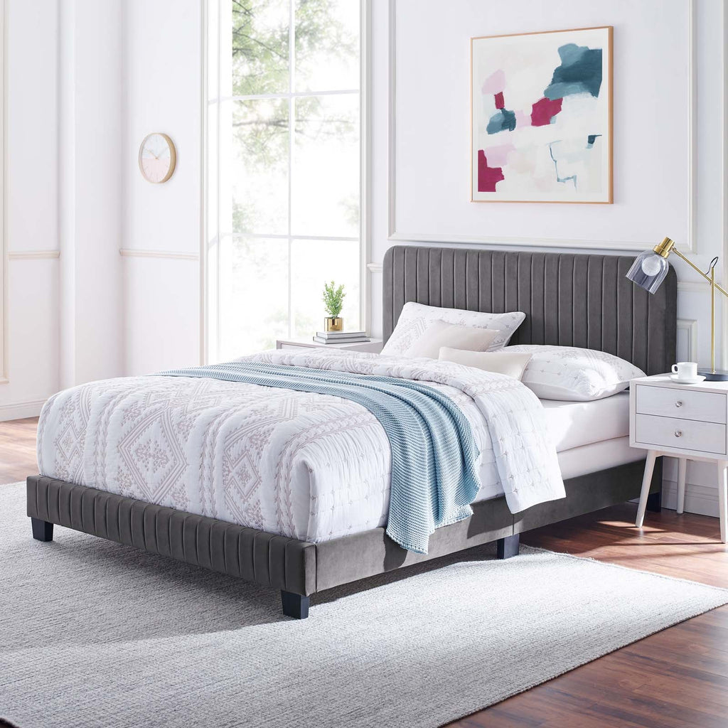 Celine Channel Tufted Performance Velvet Full Bed by Modway