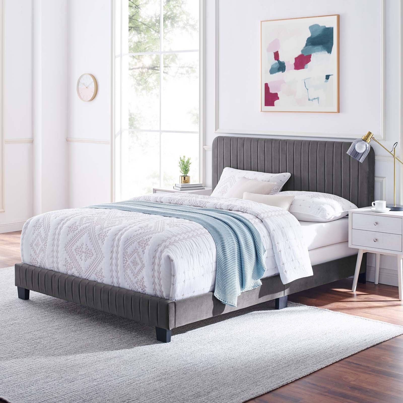 Celine Channel Tufted Performance Velvet Full Bed by Modway