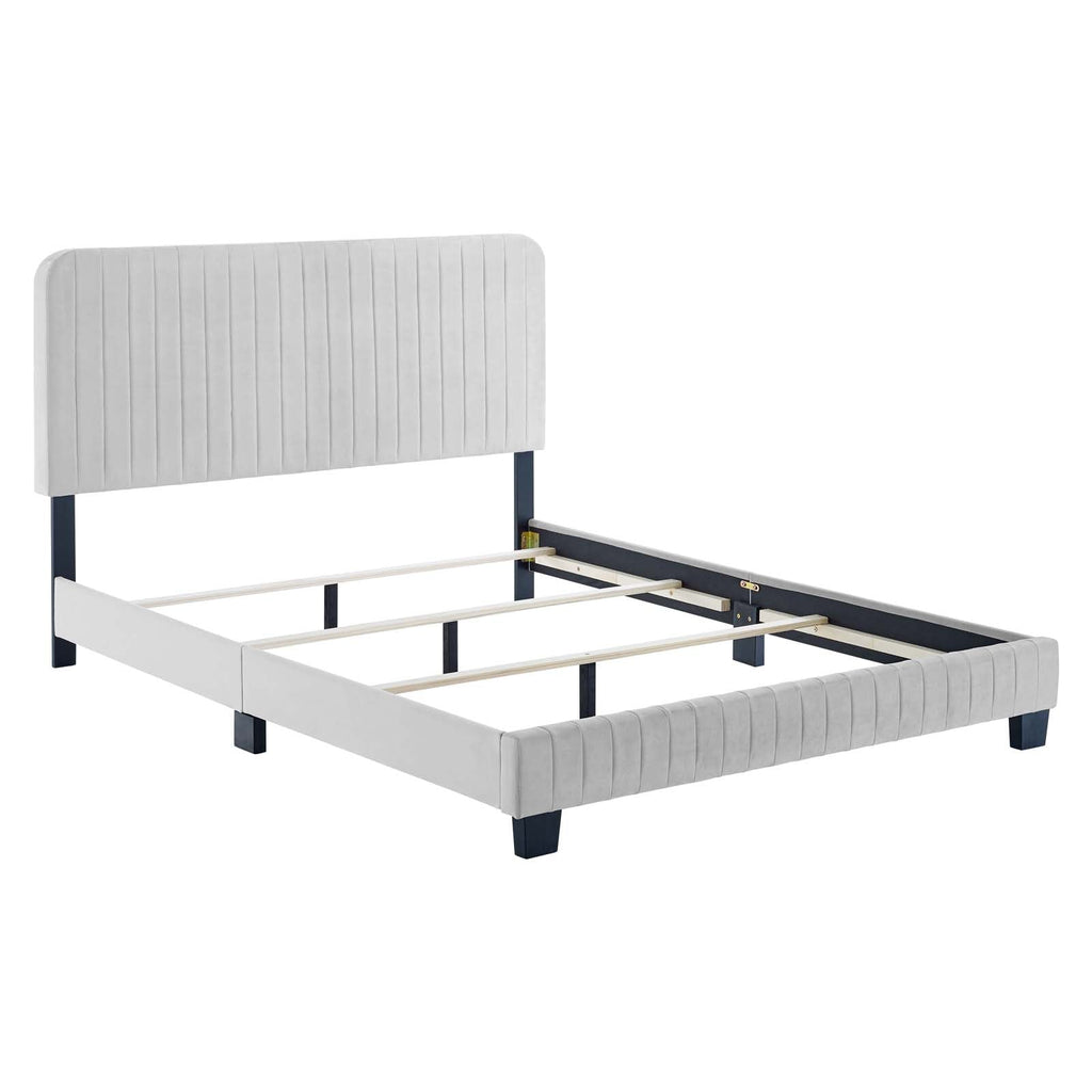 Celine Channel Tufted Performance Velvet Twin Bed by Modway