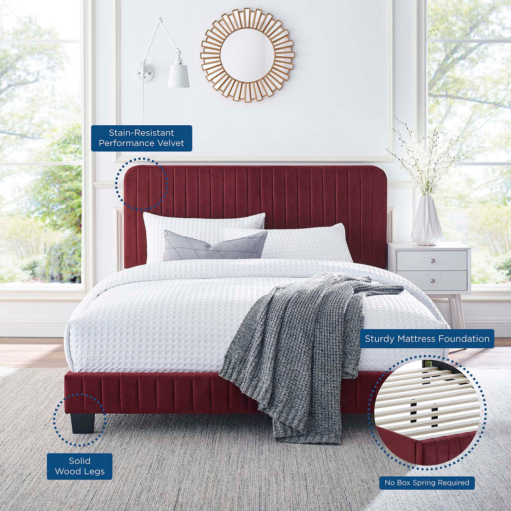 Celine Channel Tufted Performance Velvet King Platform Bed by Modway