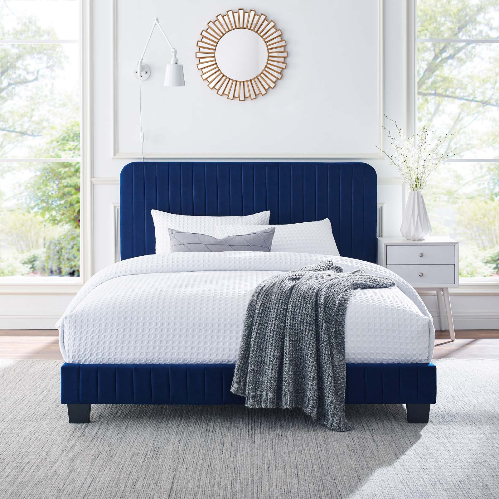Celine Channel Tufted Performance Velvet King Platform Bed by Modway
