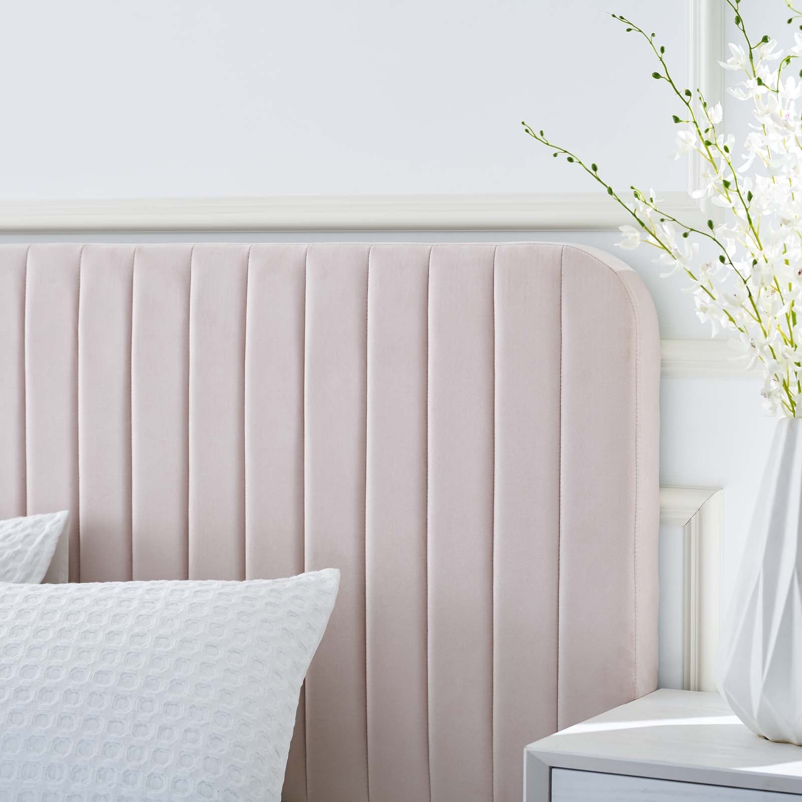 Celine Channel Tufted Performance Velvet King Platform Bed by Modway