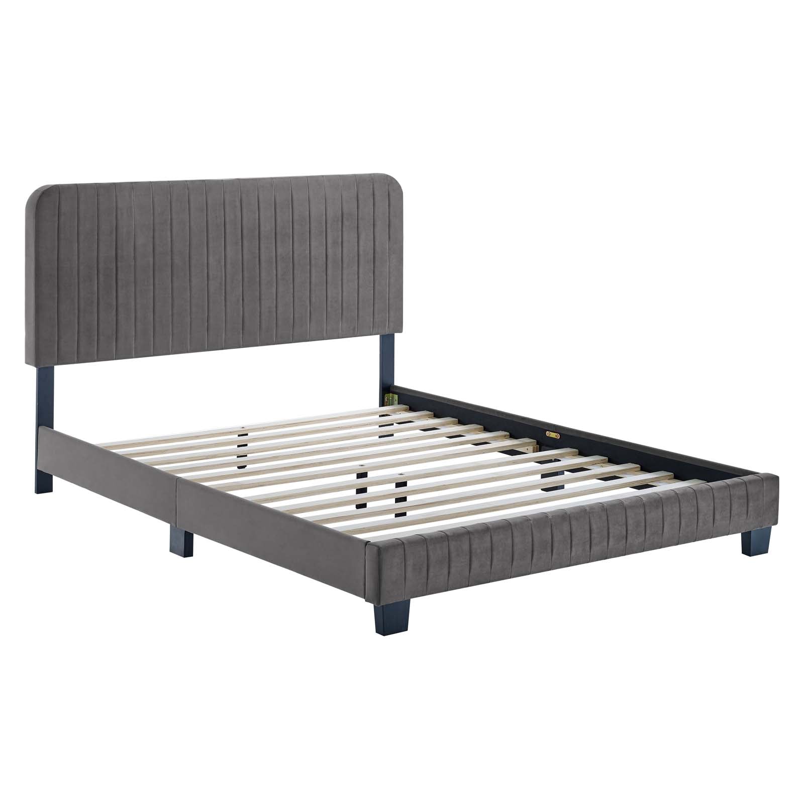 Celine Channel Tufted Performance Velvet Queen Platform Bed by Modway
