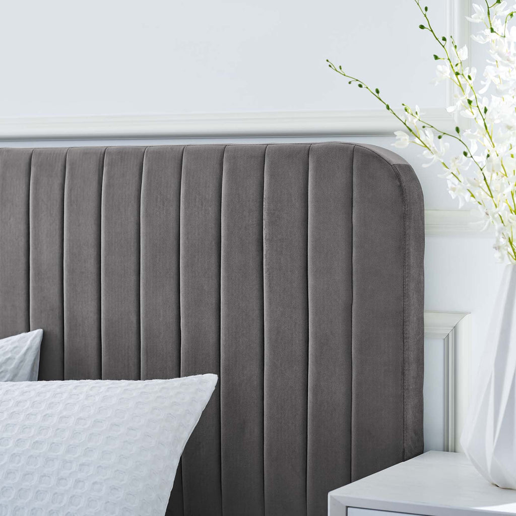 Celine Channel Tufted Performance Velvet Twin Platform Bed by Modway