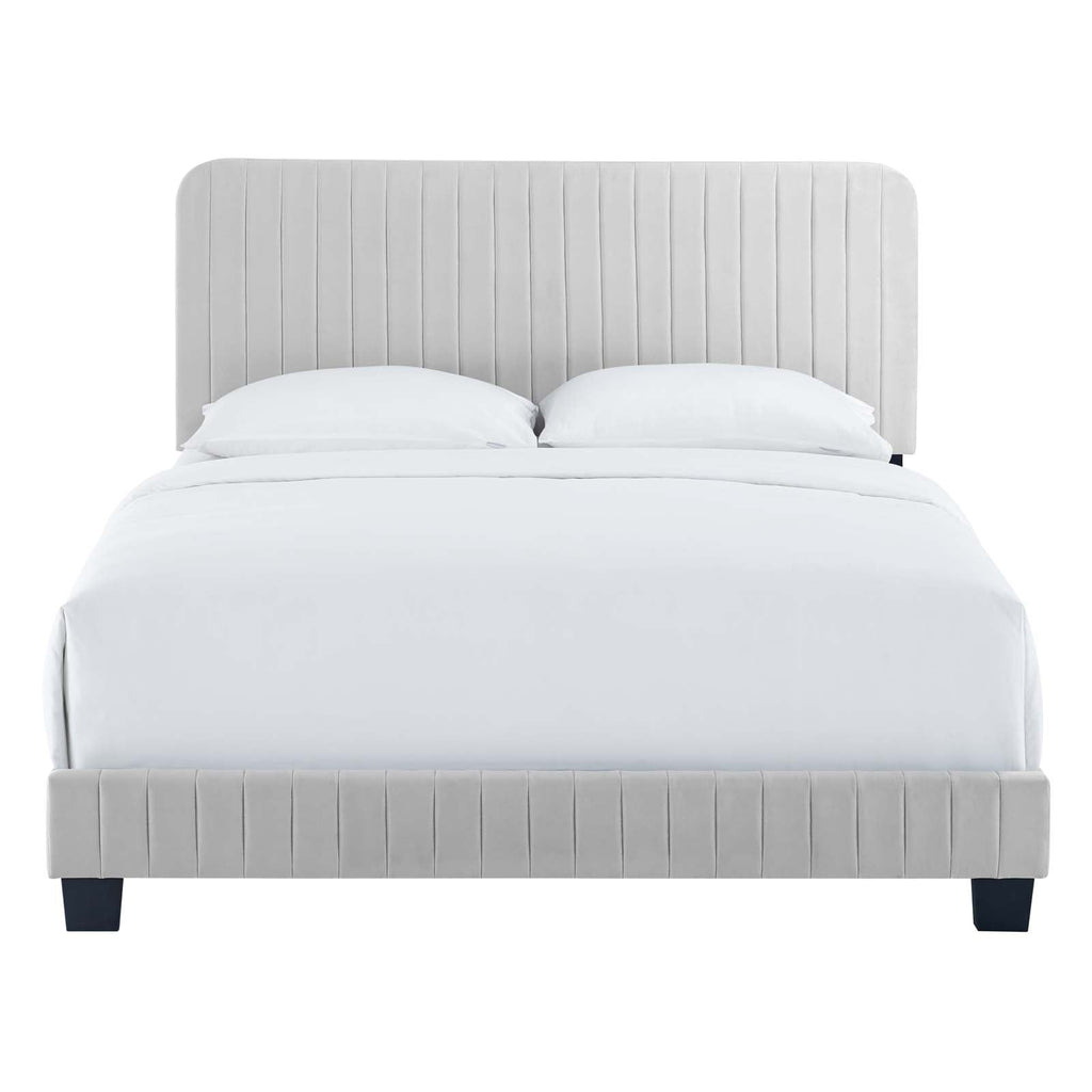 Celine Channel Tufted Performance Velvet Twin Platform Bed by Modway