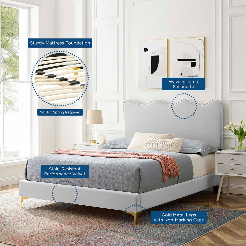 Current Performance Velvet Twin Platform Bed by Modway
