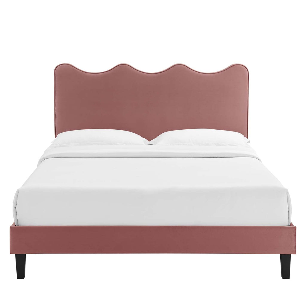Current Performance Velvet Twin Platform Bed by Modway
