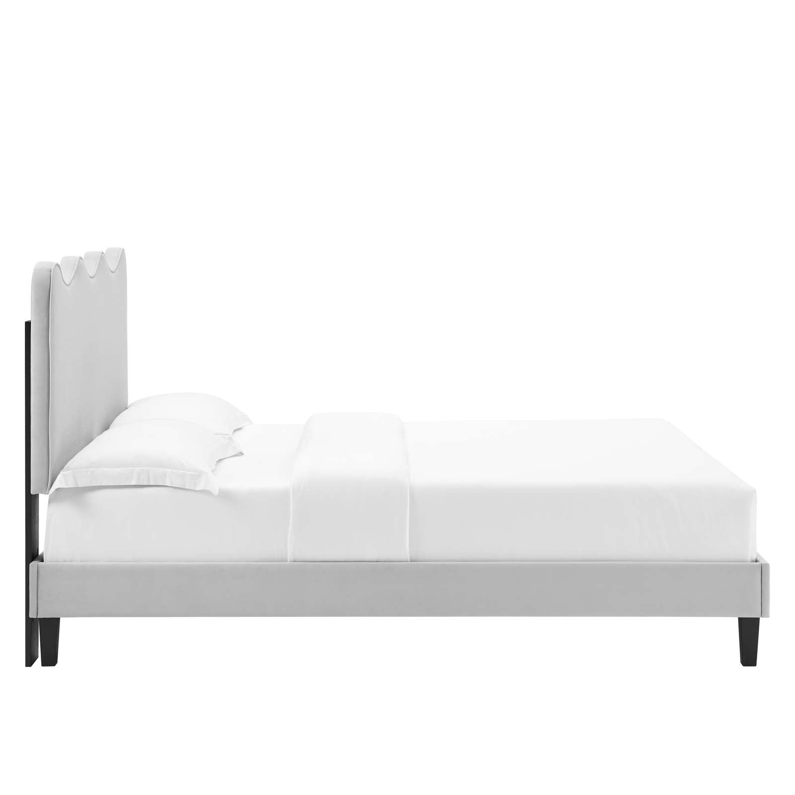 Current Performance Velvet Twin Platform Bed in Li
