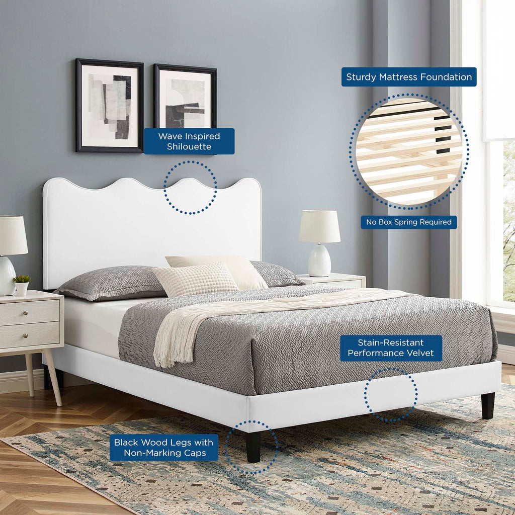 Current Performance Velvet Full Platform Bed by Modway