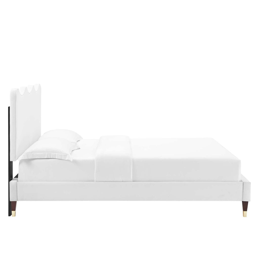 Current Performance Velvet Queen Platform Bed by Modway