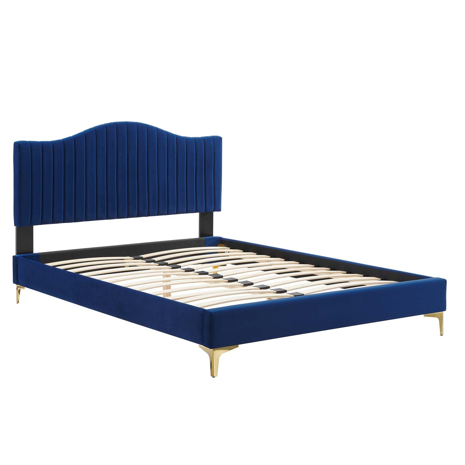 Juniper Channel Tufted Performance Velvet Queen Platform Bed by Modway