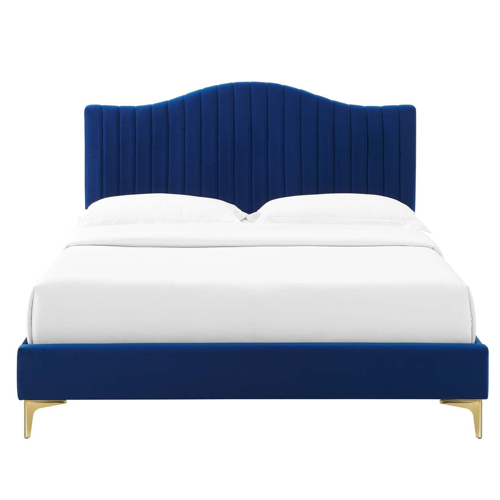 Juniper Channel Tufted Performance Velvet Twin Platform Bed by Modway