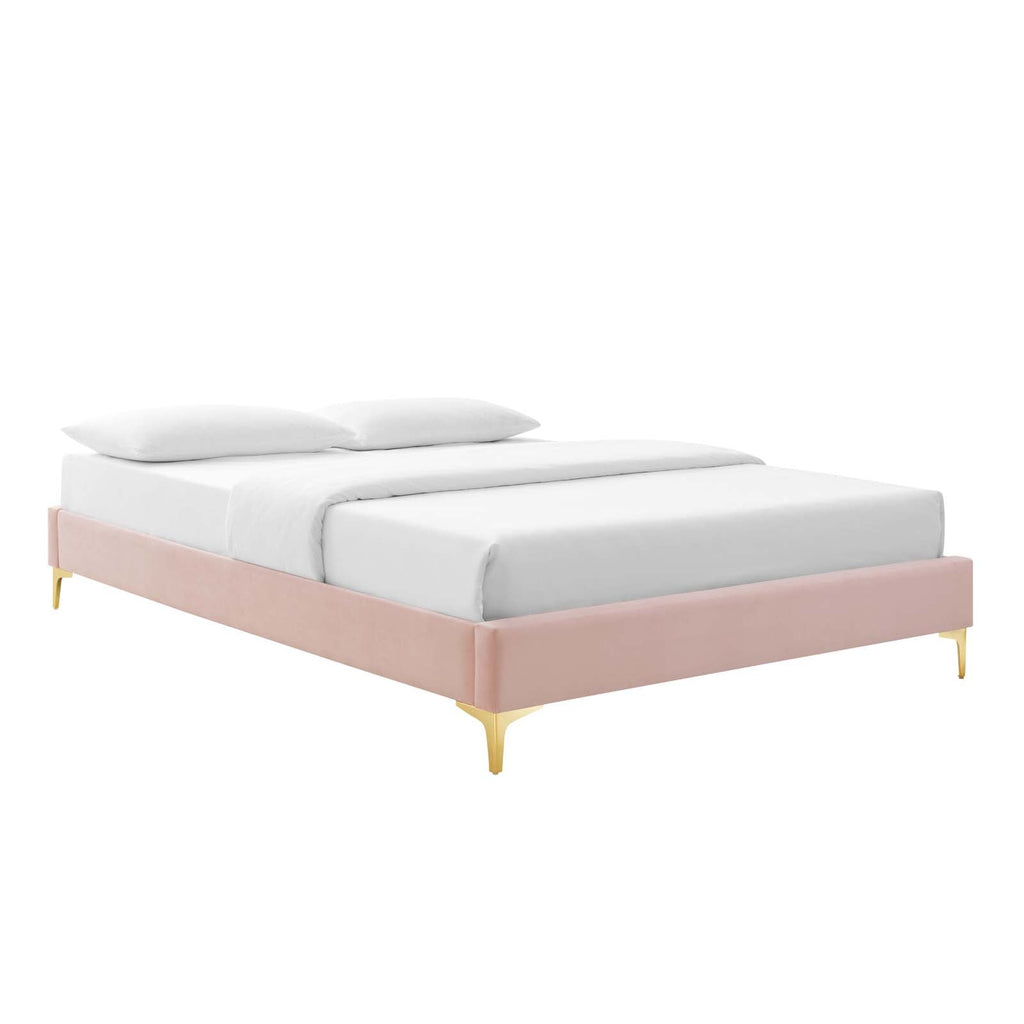 Amber Performance Velvet Queen Platform Bed by Modway