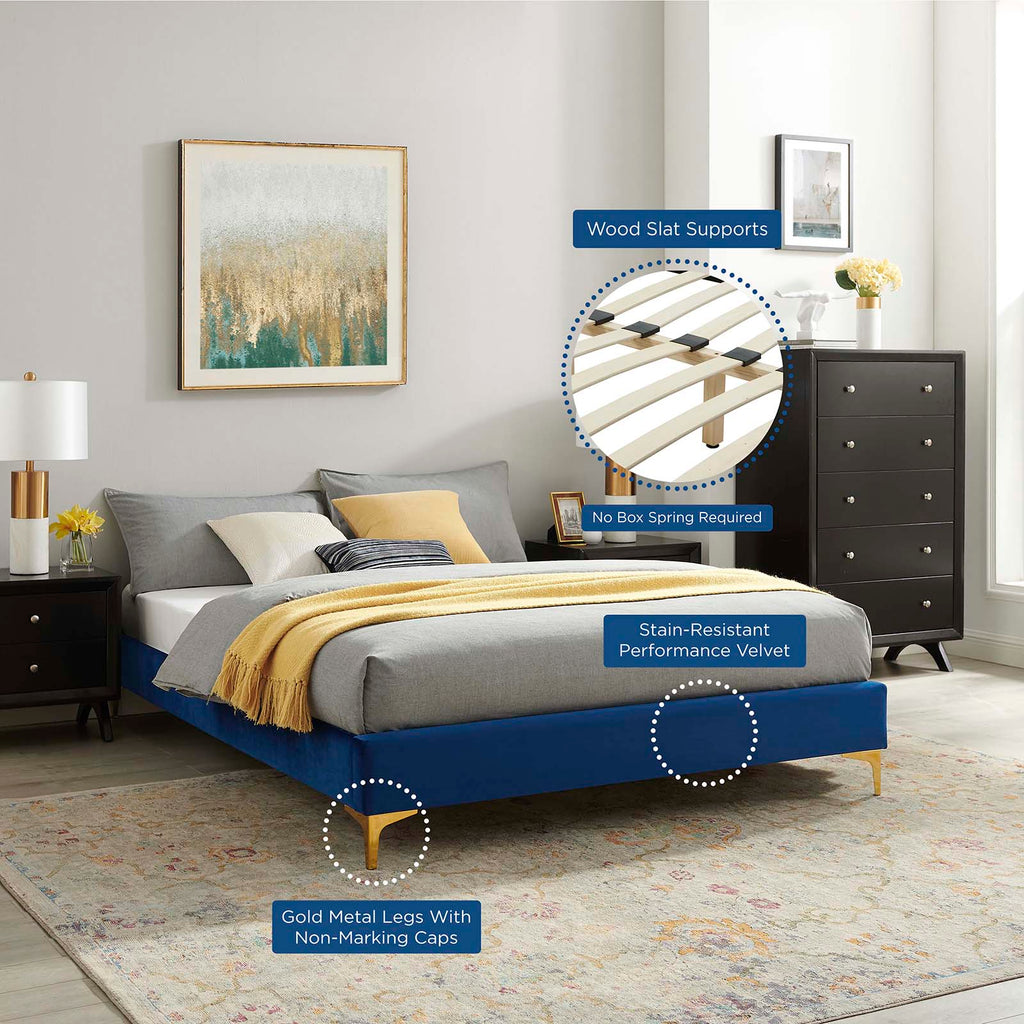 Aviana Performance Velvet Queen Bed by Modway